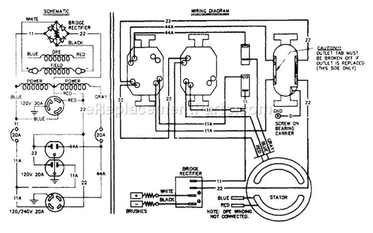 Page B Diagram and Parts List for 8973-0 S4002 Briggs and Stratton Generator